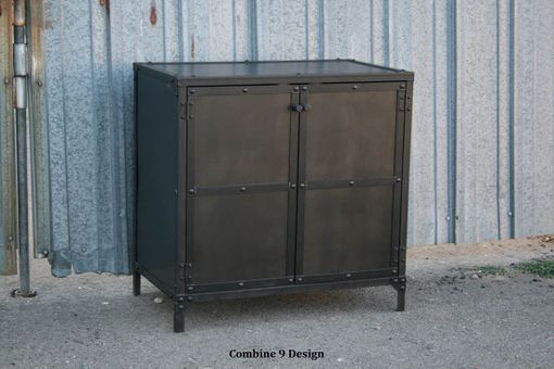 Custom Made Industrial Night Stand/ End Table. Reclaimed Wood Avail. Side Table. (Printer Cabinet).