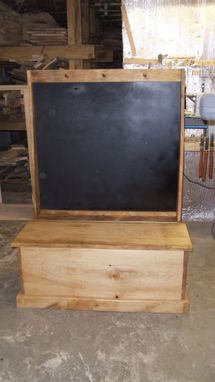 Custom Made Solid Pine Toy Box With Chalk Board Back