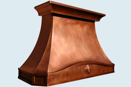 Custom Made Copper Range Hood With Repousse Buffalo