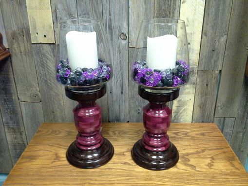 Custom Made Woodturned Segmented Candle Holders
