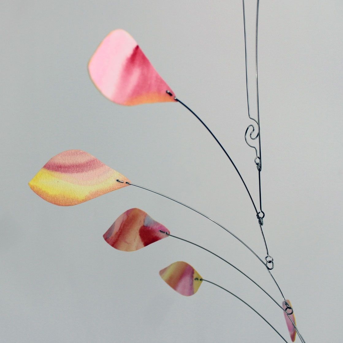 Hand Crafted Hanging Mobile - Rose Petals Abstract Art Kinetic ...