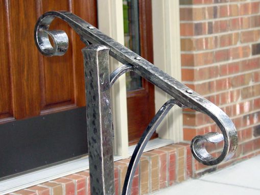 Custom Made Hand Forged Textured Iron Handrail