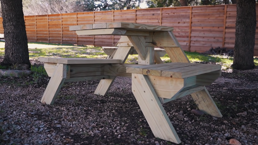 Custom Made Space Saver Picnic Table