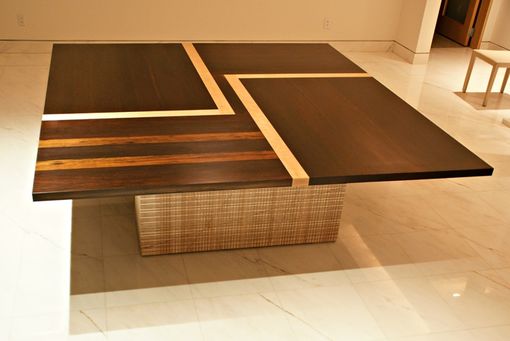 Custom Made Wenge And Tiger Maple Dining Table