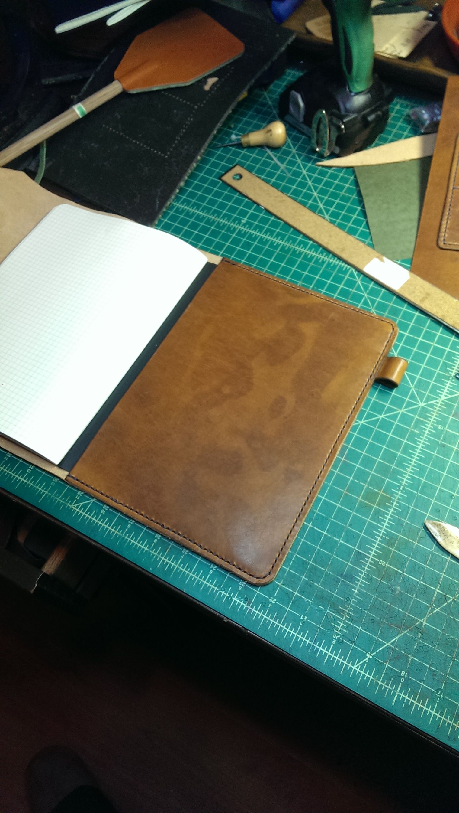 Buy Handmade Extra Large Moleskin Cover In Horween Leather, made to
