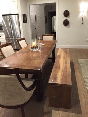 Custom Made Handcrafted Modern Walnut Plank Bench For An Accent Piece Or Dining Table