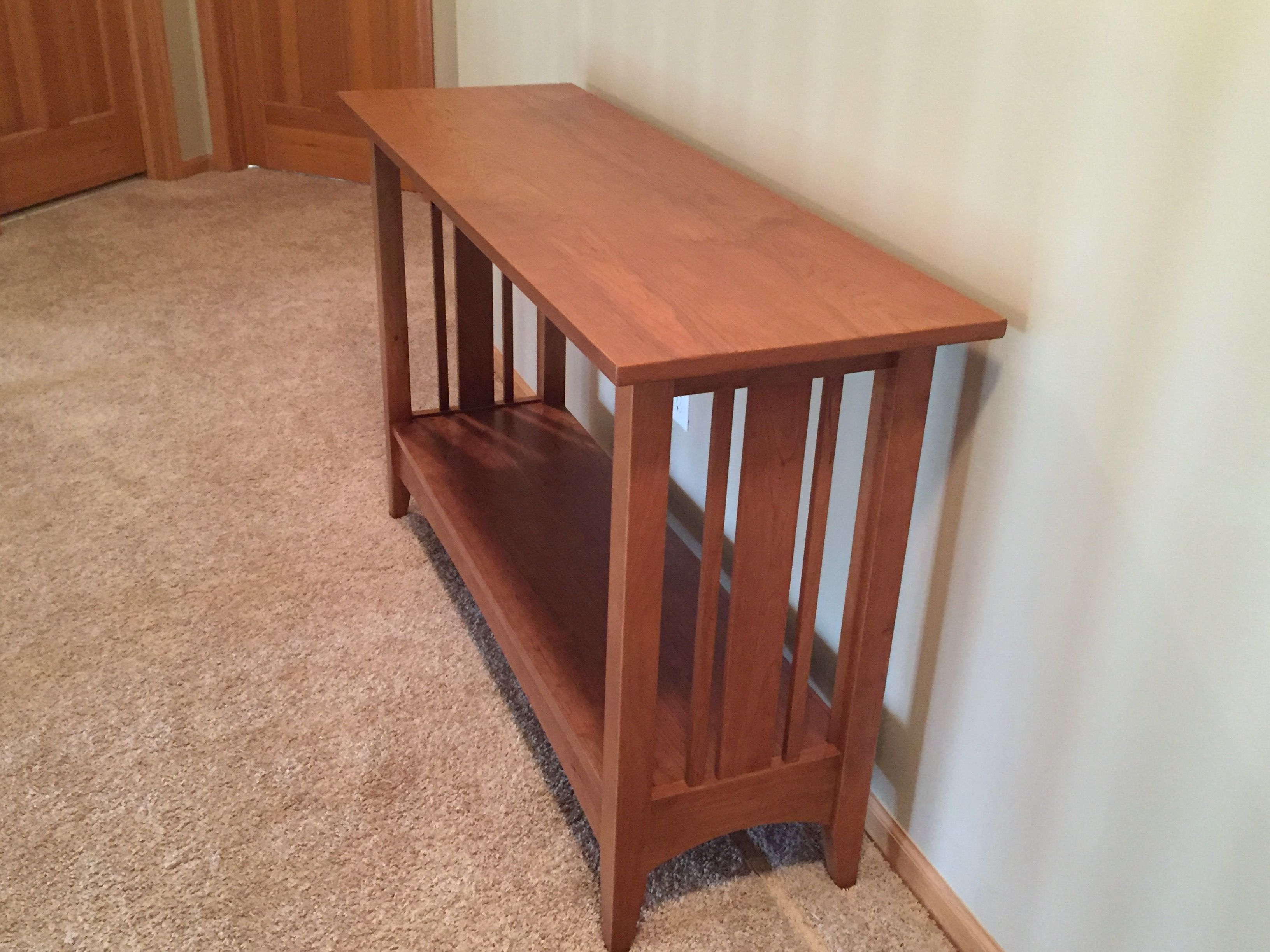 Handmade Karen' Unfinished Cherry Ethan Allen Style Hall Table by