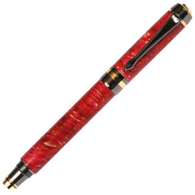Custom Made Lanier Elite Fountain Pen - Red Box Elder - Fe7w15