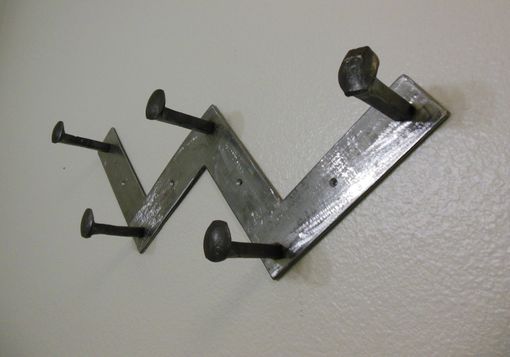 Custom Made Railroad Spike Coat Rack Modern Abstract Rustic Repurpused Recliamed Up-Cycled