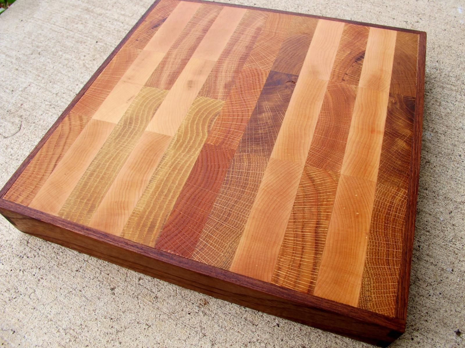 Hand Crafted Personalized End Grain Cutting Board Dovetail Framed In