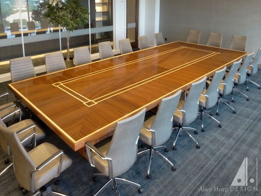 Custom Made Sapele And Maple Conference Table