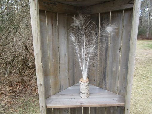 Custom Made Peacock Feathers In Rustic Vases