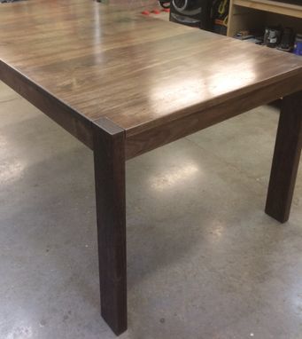 Custom Made Walnut Dining Table With Through Legs