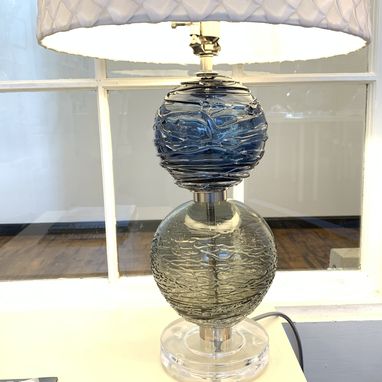 Custom Made Stella Stacked Table Lamp Lighting Hand Blown Glass