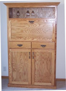 Custom Made Oak Liquor Cabinet