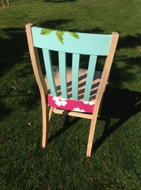 Custom Made Hand Painted Girl's Surfboard Themed Accent Chair