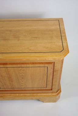 Custom Made Black Cherry Blanket Chest With Ebony Inlay