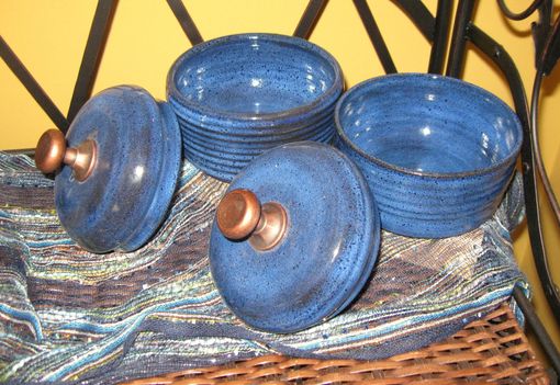 Custom Made Beautiful Sapphire Blue Cannister Set Or Crocks