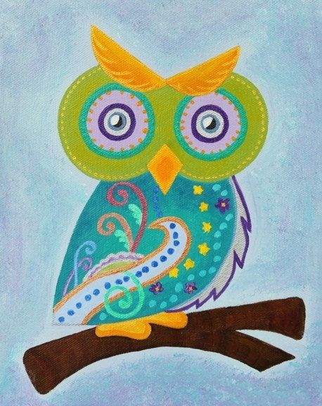 Hand Crafted Owl Baby Wall Art / Child Wall Art Owl Nursery Painting ...