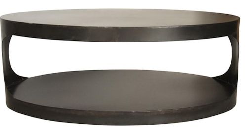 Custom Made Otto Oval Metal Cocktail Table