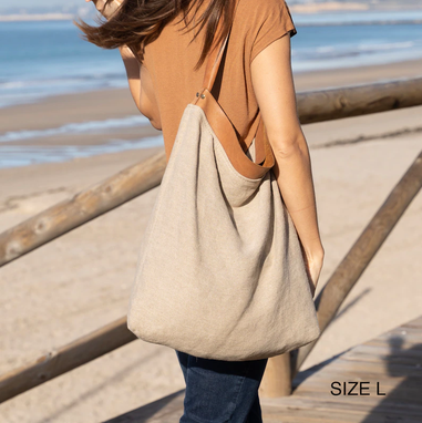Custom Made Tote Bag, Linen And Leather Tote Bag/ Shoulder Bag/ Bolso De Lino/Linen Bag