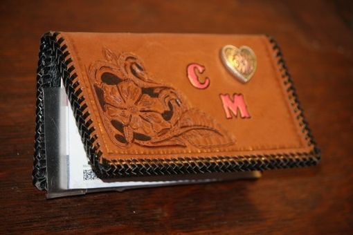 Custom Made Hand Tooled Leather Checkbook Cover