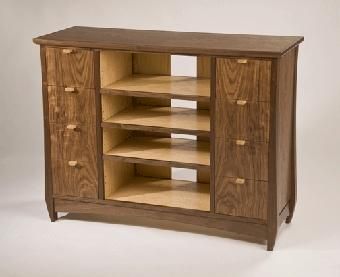 Custom Made Figured Walnut Entertainment Unit