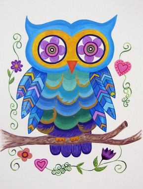 Hand Made Owl Wall Art For S Kids Nursery Owl Wall Art For S Kids Nursery Painting Not A Print Whimsical