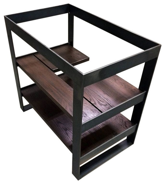 A Hand Crafted Open Frame Steel And Reclaimed Oak Bath Vanity A Hand Crafted Open Frame Steel And Reclaimed Oak Bath Vanity Base Made To Order From Object Custommade