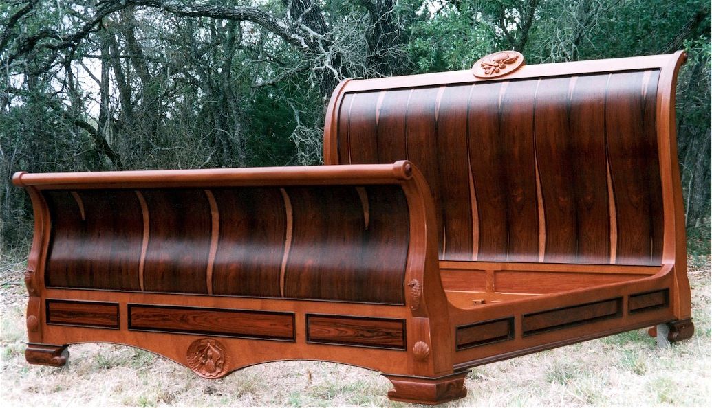 Mahogany sleigh outlet bed king