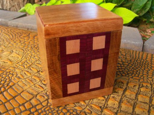 Custom Made Wooden Executive Desk Box With Geometric Inlay