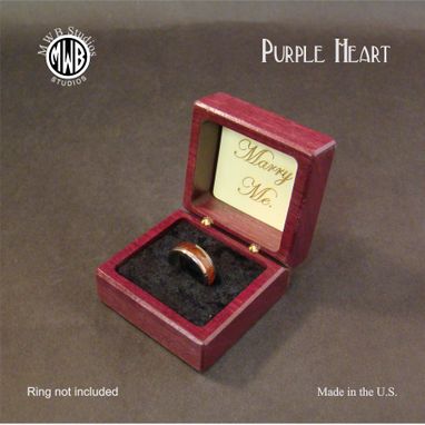 Custom Made Solid Purple Heard Ring With Inlaid Flower.  Rb-38