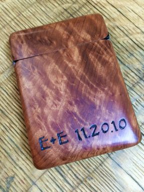 Custom Made Redwood Burl Wood Wallet, Business Card Holder