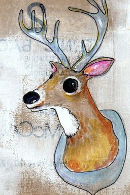 Custom Made Oh Deer - 4x6 Affordable Print On Photo Paper- Original Drawing Of A Taxidermy Buck With A Big Rack