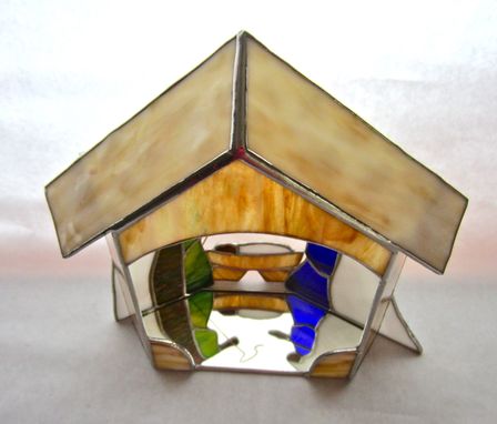 Custom Made Stained Glass Manger Scene With Additional Pieces