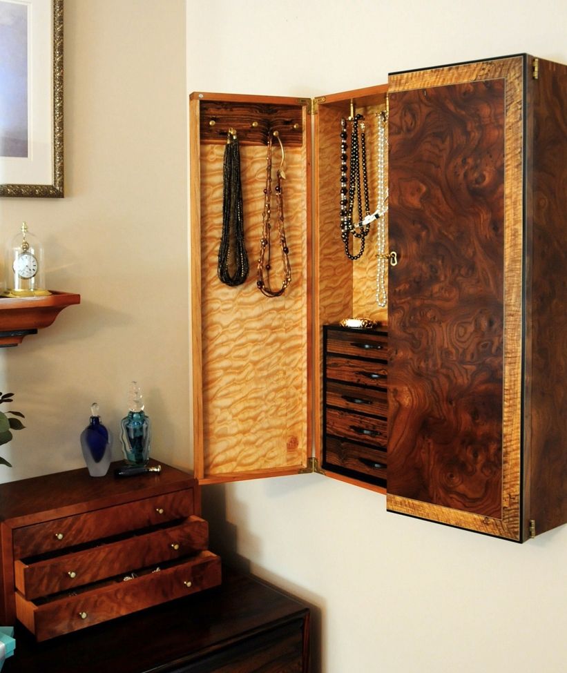 Custom Wall Mounted Jewelry Cabinet By Heller And Heller Custom