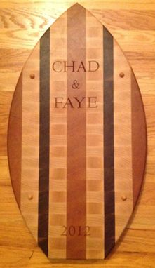 Custom Made Engraved Surfboard Cutting Board - Personalize With Your Message