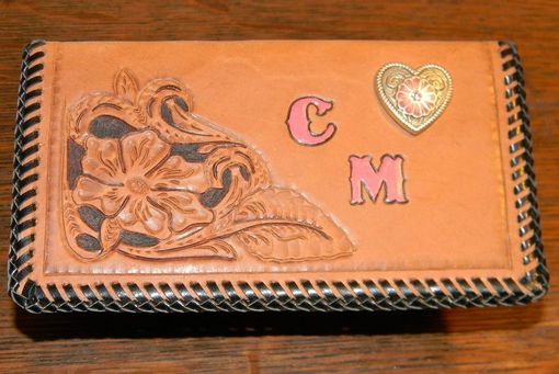 Custom Made Hand Tooled Leather Checkbook Cover