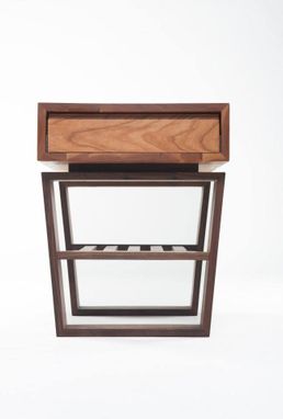 Custom Made Mid Century Modern Styled Cherry And Walnut End Table