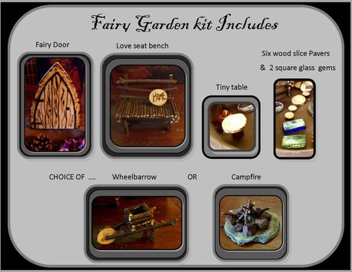 Custom Made Fairy Garden Kit,Fey Garden,Fairy Pixie Garden,Fairy Furniture,Fairies