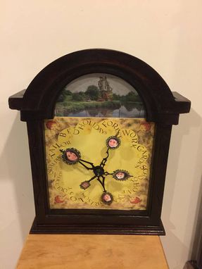 Custom Made Molly Weasley's Wood Clock Customized With Your Family Photos From Harry Potter