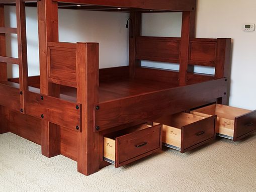 Custom Made Twin Xl Over Queen Bunk Bed With Storage