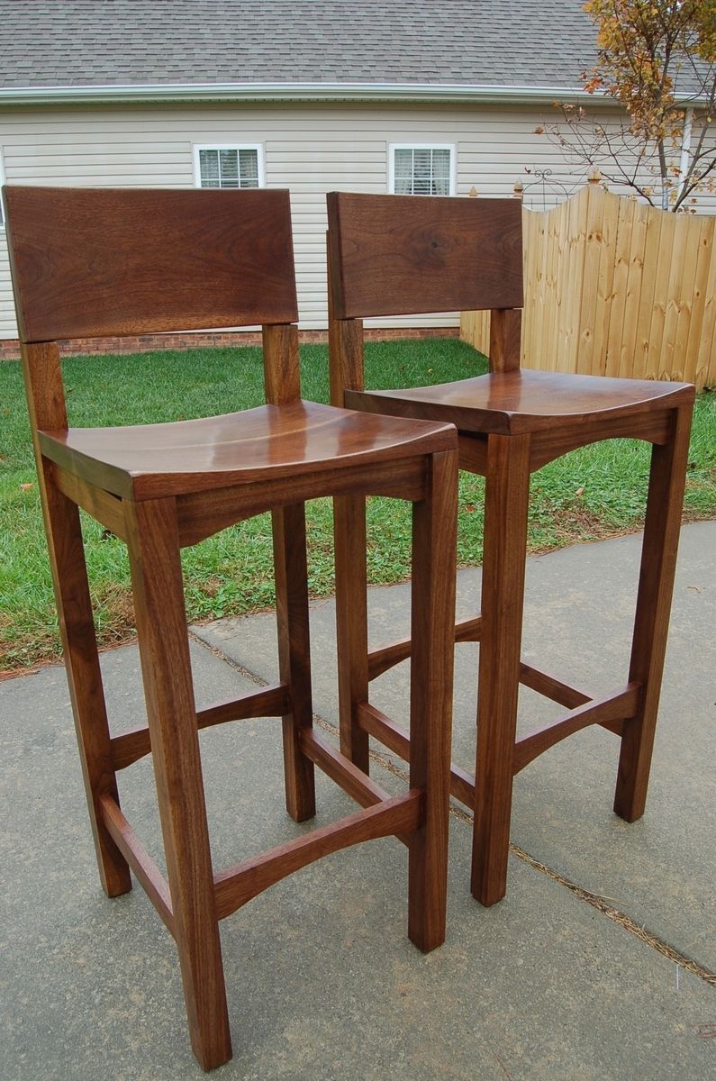 Handmade Walnut Bar Stools by JHO Studios LLC