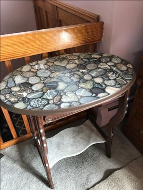 Custom Made Hearts Of Stone Painted Vintage Table
