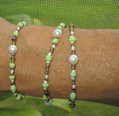 Custom Made Spring Bracelet Set. Stretchy. Beach Jewelry. Made In Maui. Artisan. Rustic Jewelry.