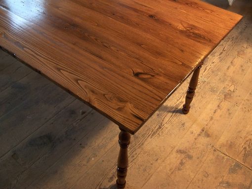 Custom Made Reclaimed Chestnut Virginia Farm Table With Turned Legs