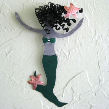 Custom Made Handmade Upcycled Metal Mermaid Sculpture "Fern''