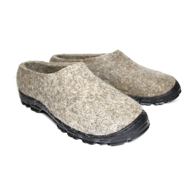 Custom Made Mens Felted Wool Loafers Organic Beige