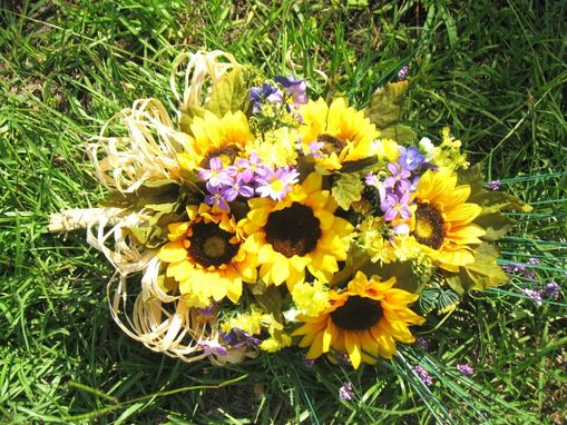 Custom Made Large Sunflower Bridal Bouquet Country Or Fall Wedding Flower Package