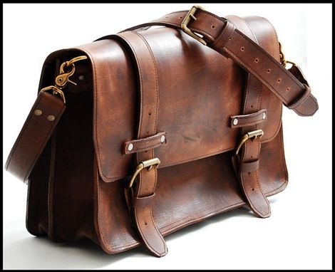Custom Made 16 Inch Laptop Bag Bag With Matching Leather Strap
